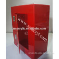 Red acrylic donation box with lock